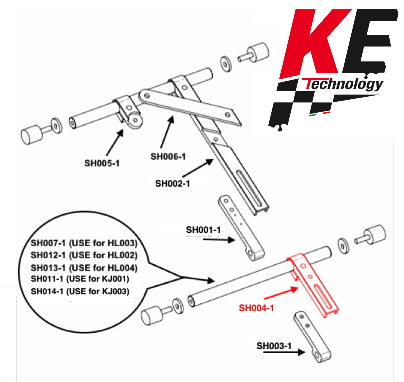 Нижнее крепление радиатора KE HL004/HL002