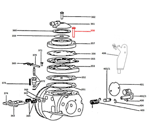 Винт крышек мембран карбюратора IBEA