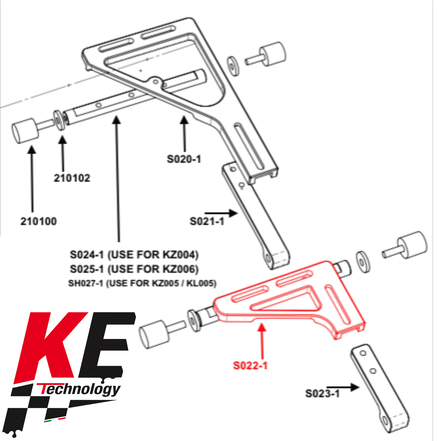 Нижнее крепление радиатора KE KZ004/KL005/KL006