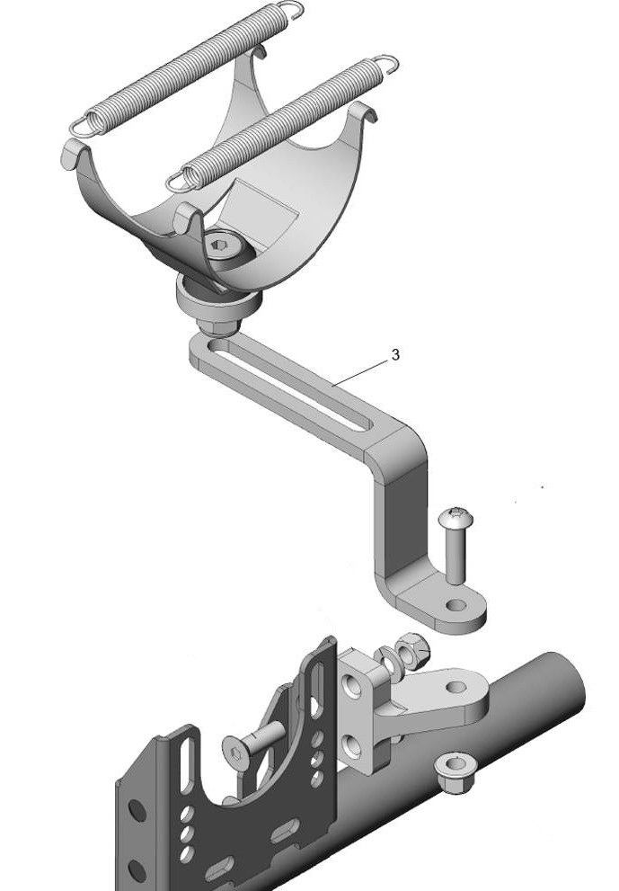 Пластина крепления глушителя IAME/VORTEX/TM SODI FURIA (изогнутая)
